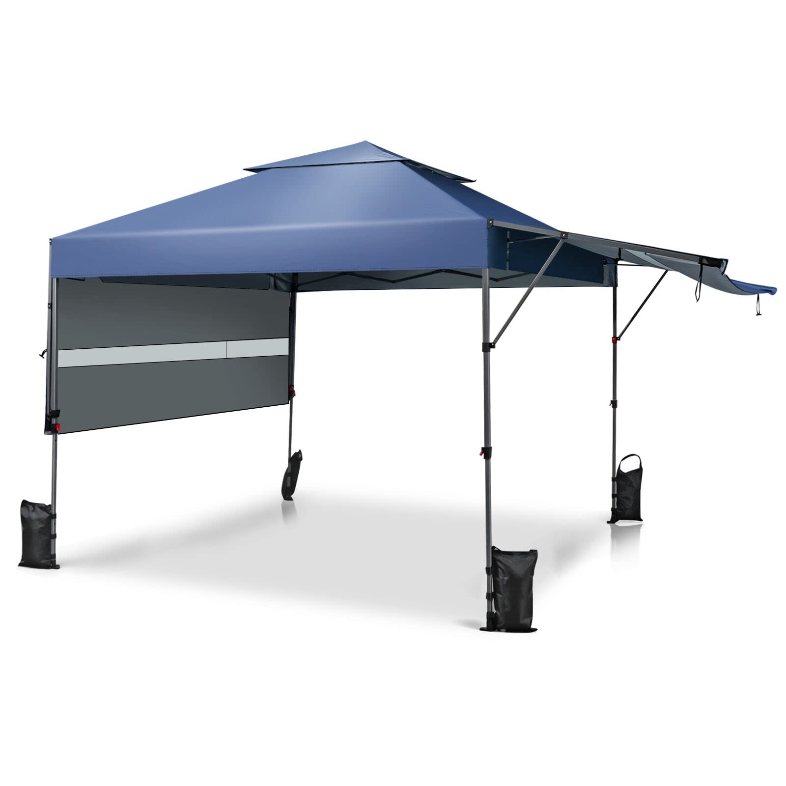 Tangkula 10x17.6 Ft Pop Up Canopy with Adjustable Dual Awnings, Easy Setup Instant Tent for Patio, Market, Picnic